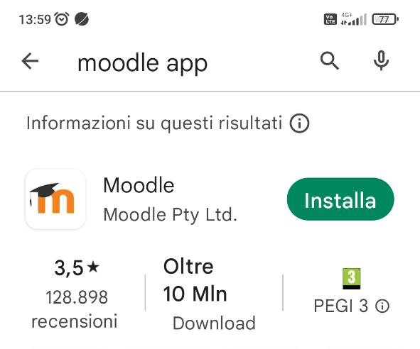 la app di moodle