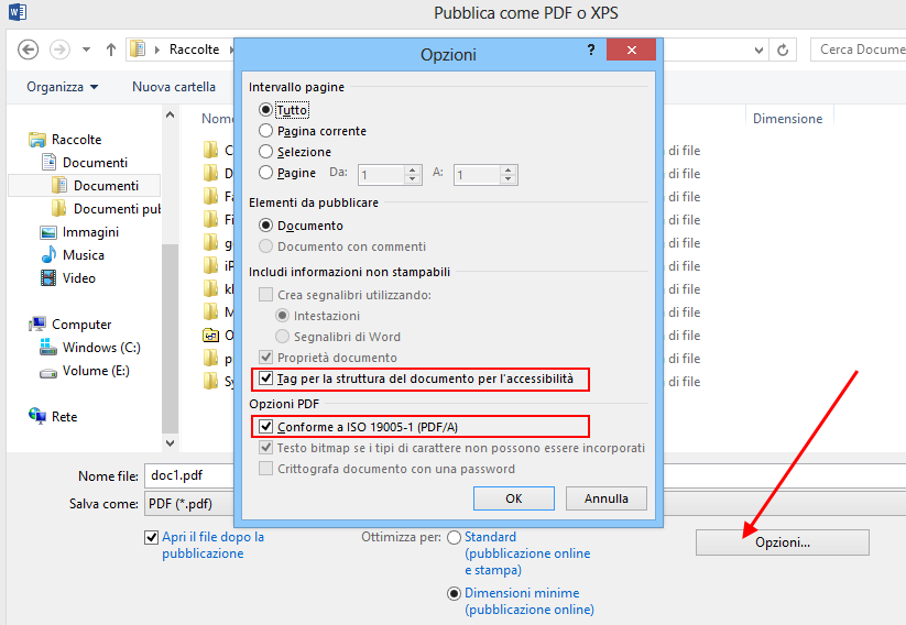 come salvare un documento come PDF accessibile